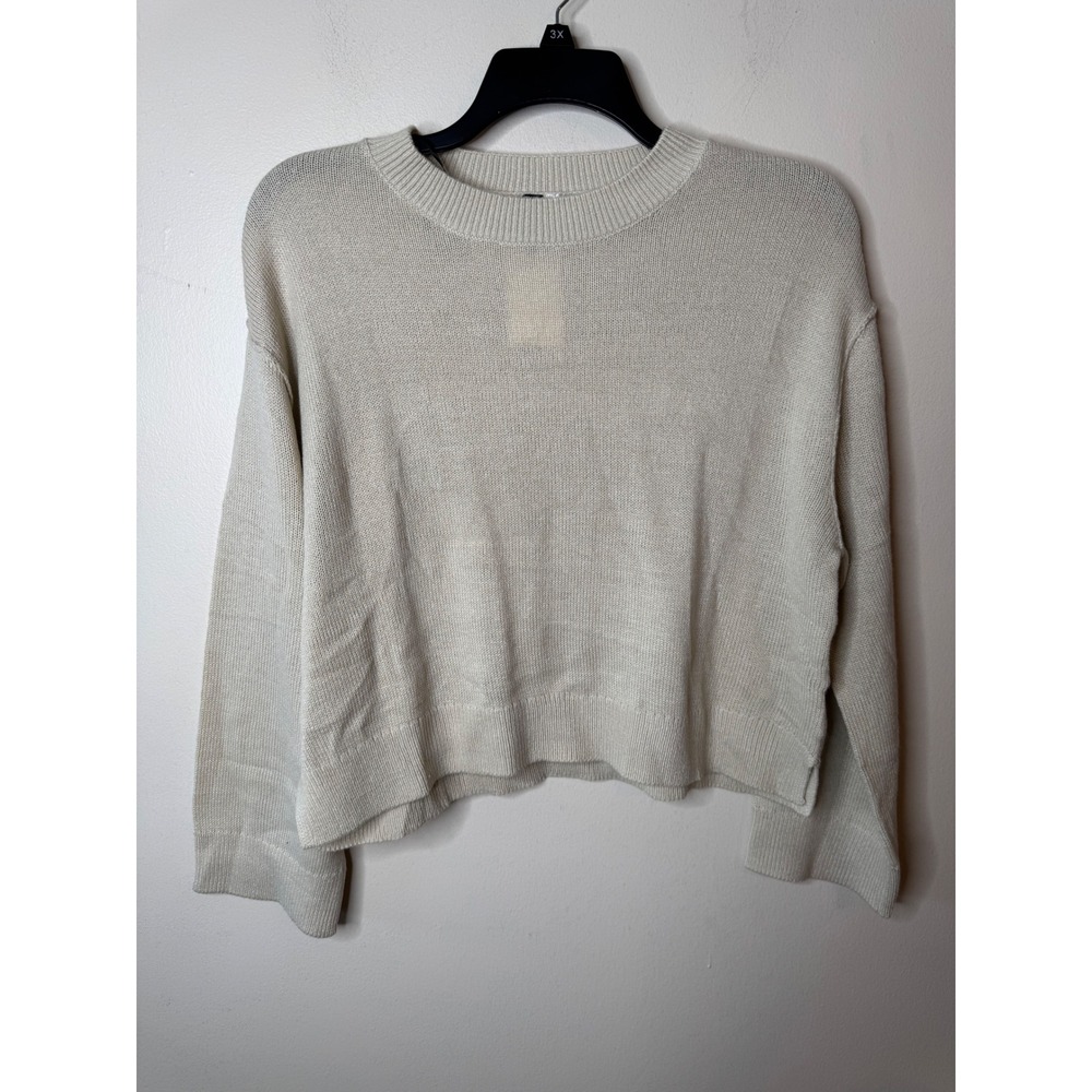 H&M Divided Womens Beige Knit Crewneck Sweater Relaxed Fit Size Large